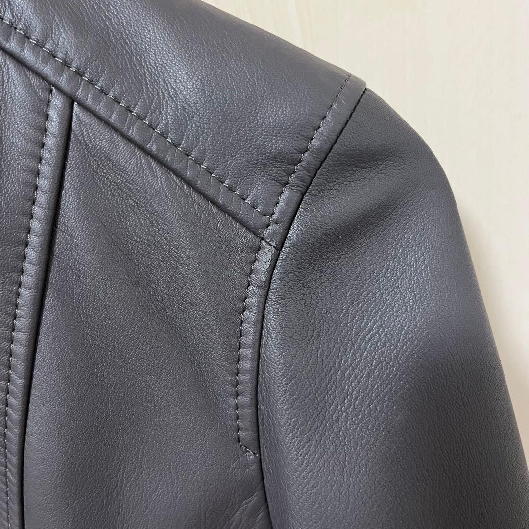 ANAYI アナイ ノーカラーライダースジャケット