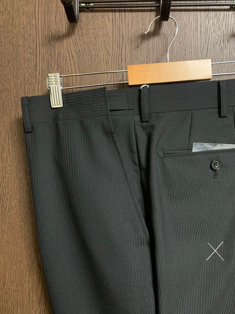 希少K5新品未使用！無地調ブラックシングルスーツ！経済的ウォッシャブル！年間定番