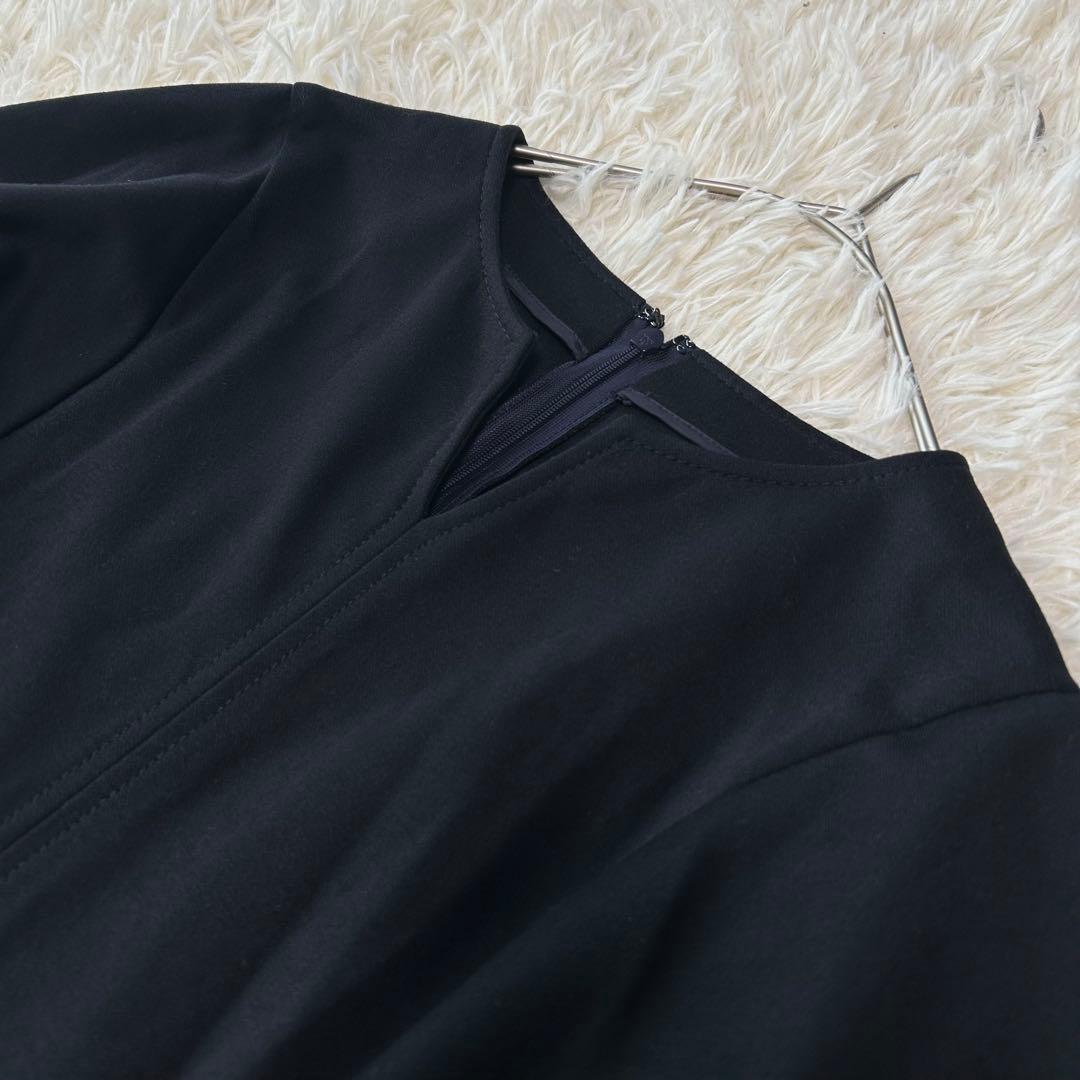 ANAYI アナイ バルーンスリーブ フレア ワンピース ネイビー 38