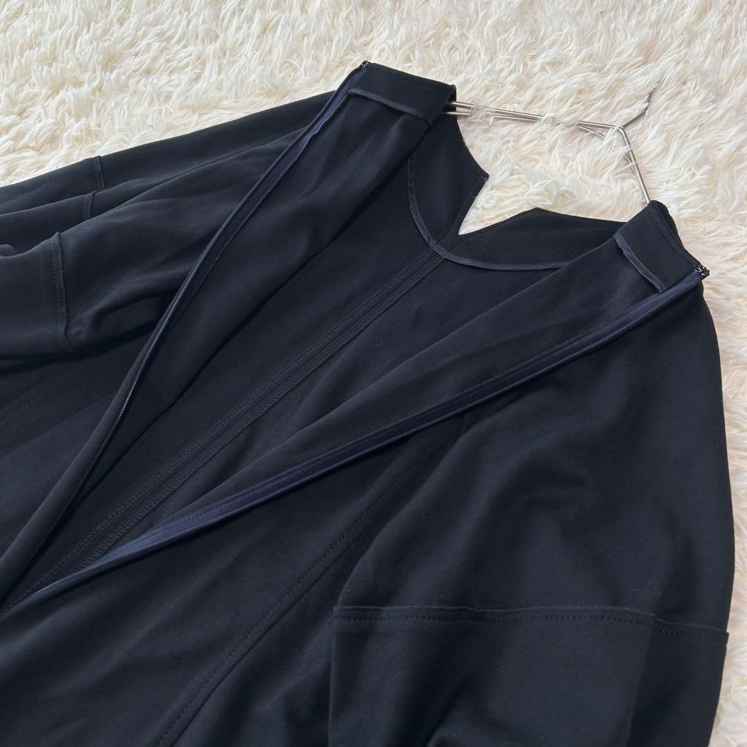 ANAYI アナイ バルーンスリーブ フレア ワンピース ネイビー 38