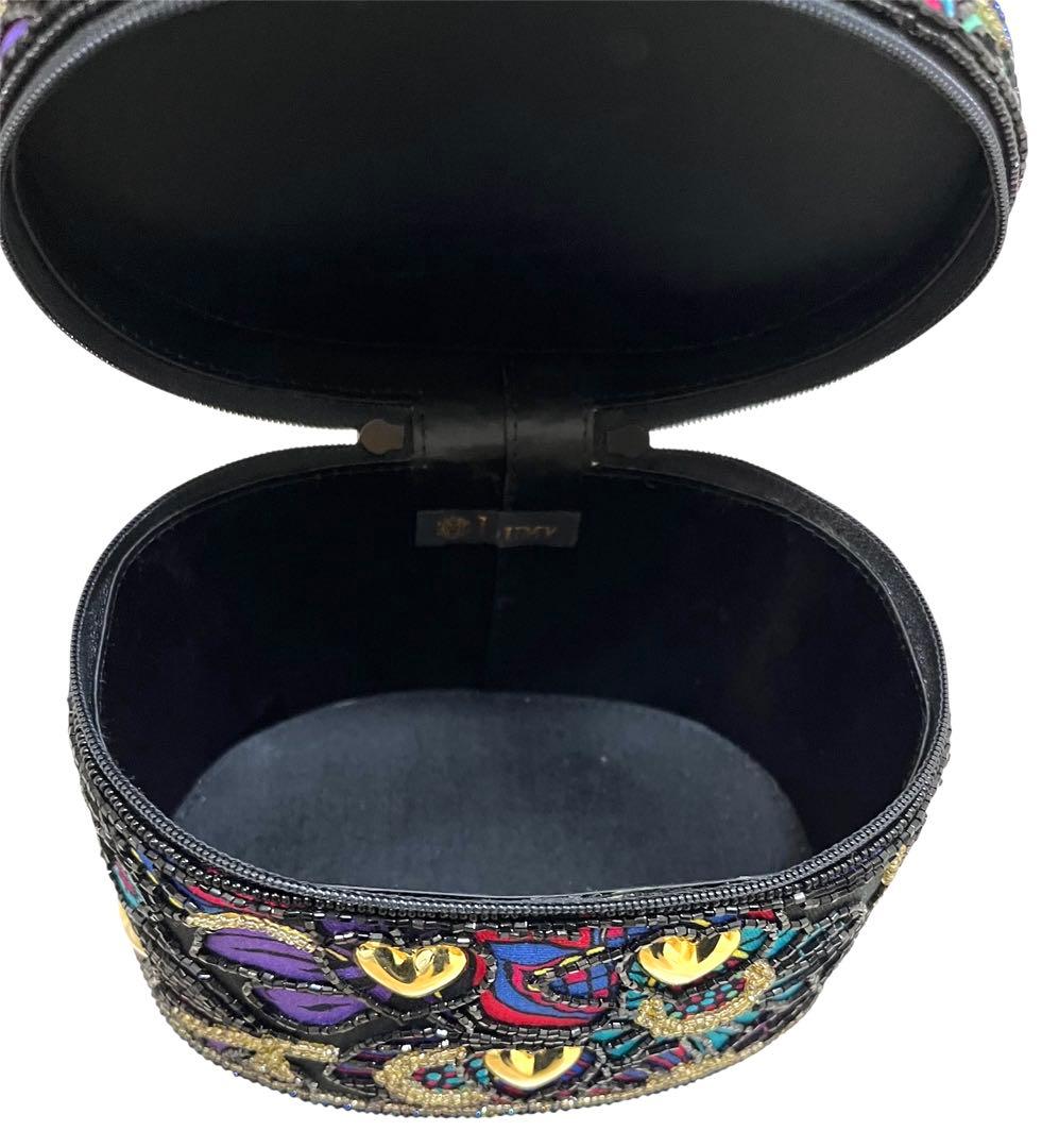 LUMY はしもと 花柄パーティーバッグ バニティバッグ 黒/モルティ