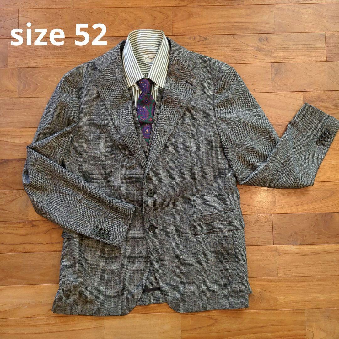美品 2点セット◆タリアトーレ イタリア製 チェック柄 ビジネスジャケッ＆ジレ