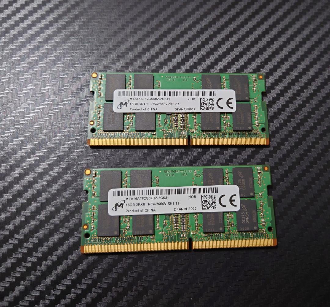 Crucial 32GB DDR4 メモリー 2666MHz 16GB×2枚