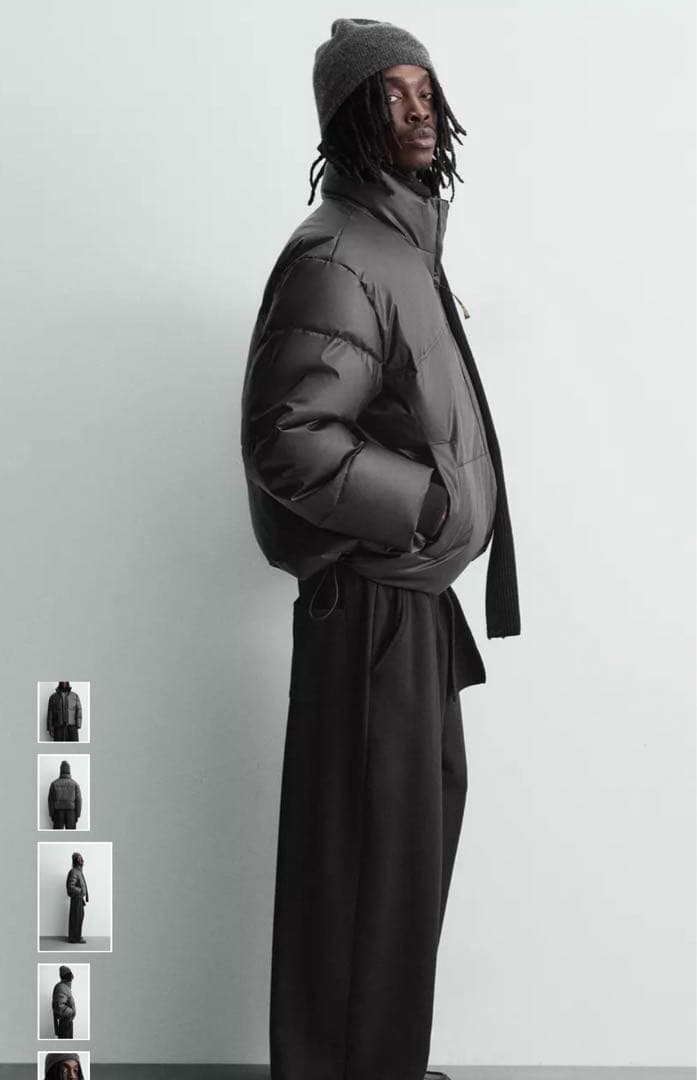 新作　ZARA フェイクレザーパフジャケット　ザラ