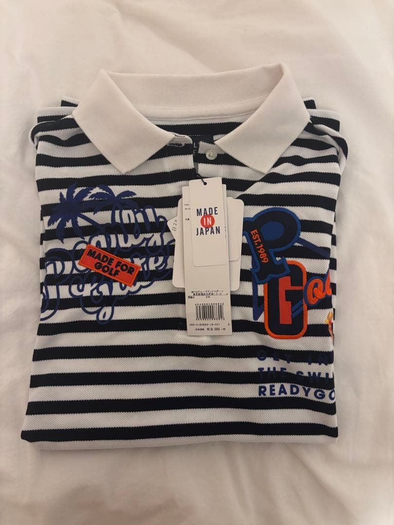 【値下げ】PEARLY GATESストライプ柄シャツ ゴルフ　Lサイズ