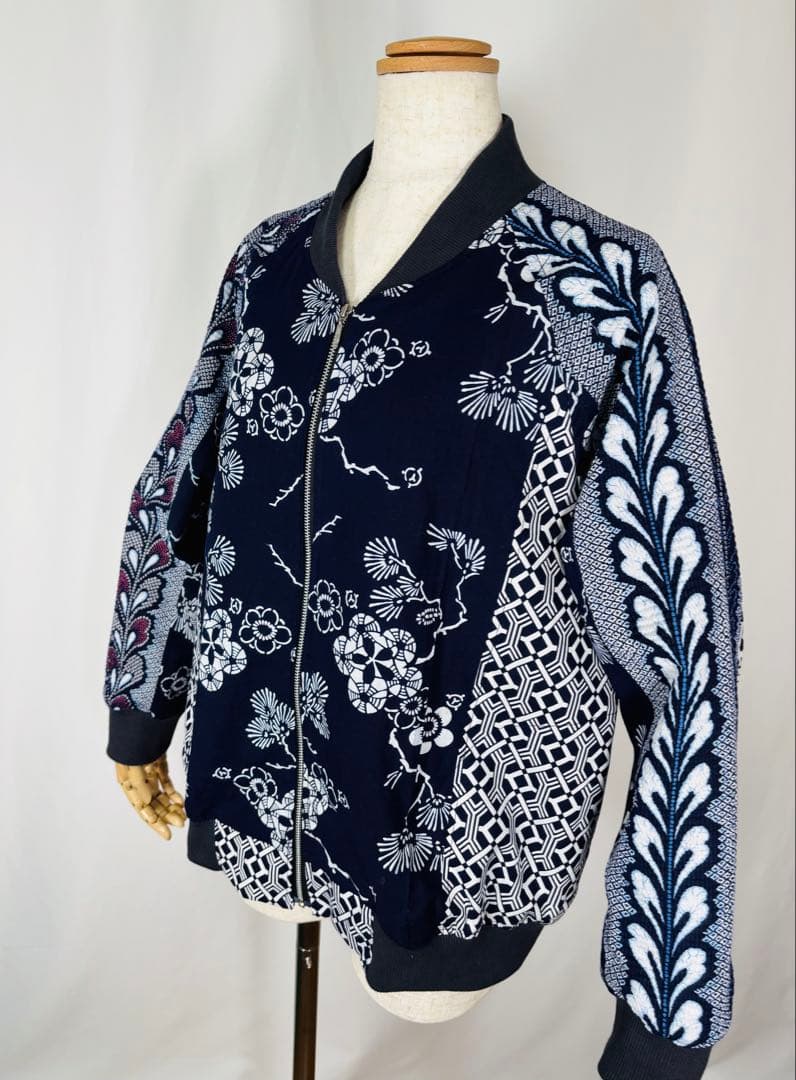 浴衣リメイク　95番パッチワーク仕様スカジャン風