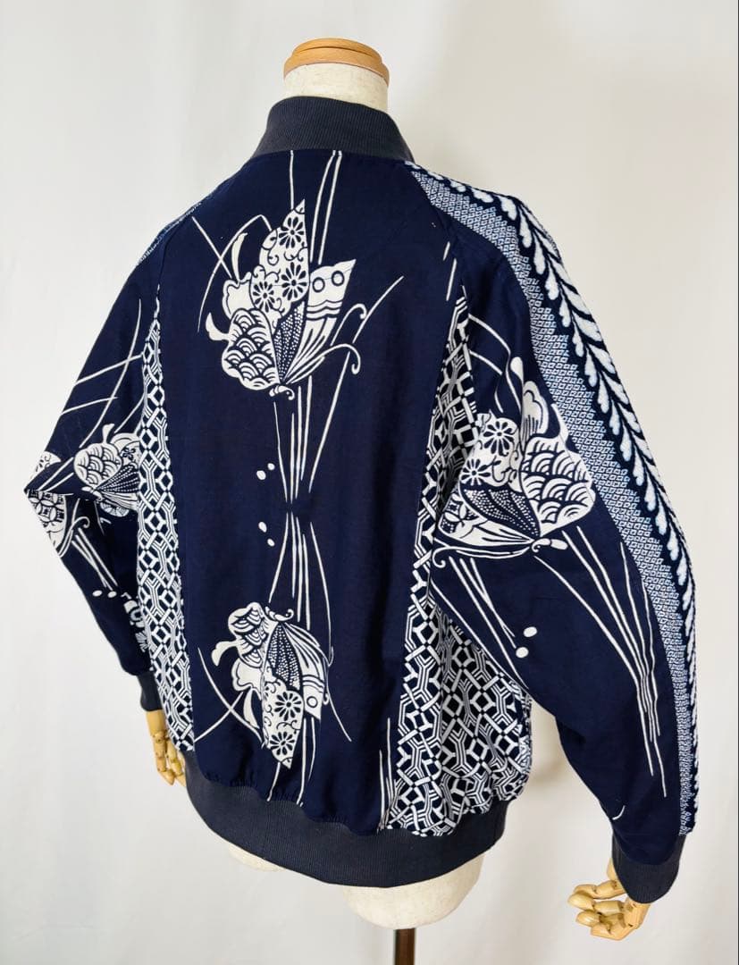 浴衣リメイク　95番パッチワーク仕様スカジャン風