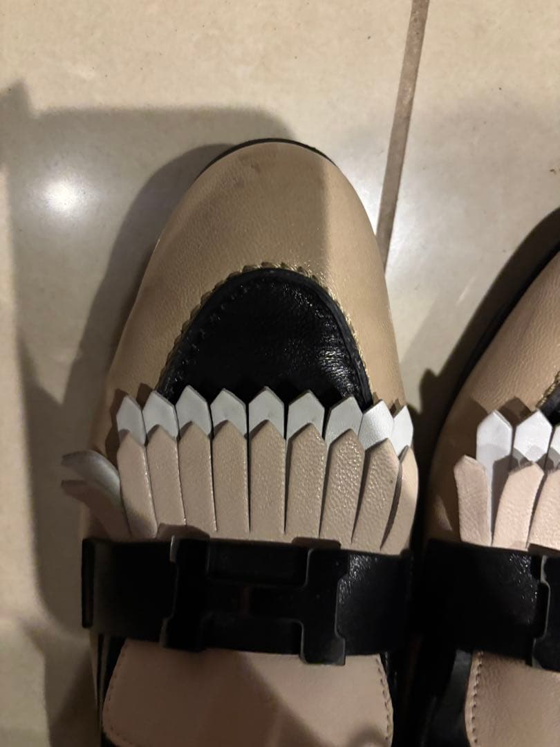 HERMESエルメス レザーローファー モカシン ロワイヤルマルチカラー