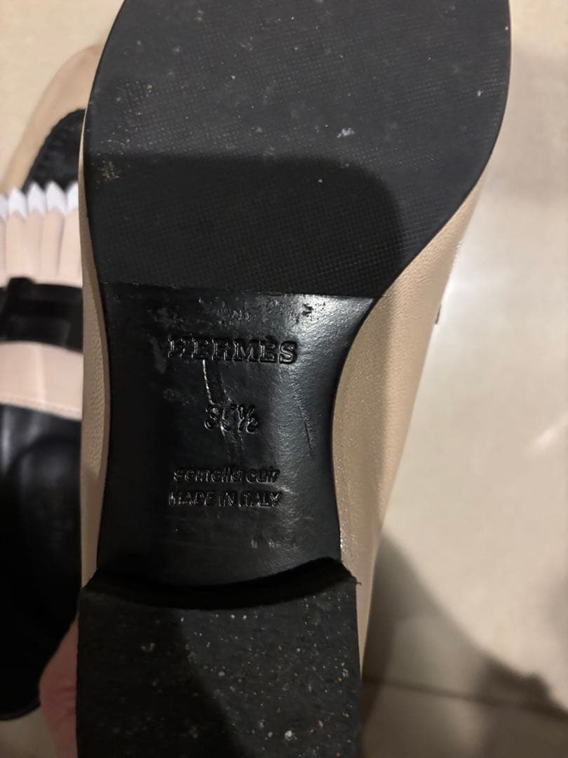 HERMESエルメス レザーローファー モカシン ロワイヤルマルチカラー