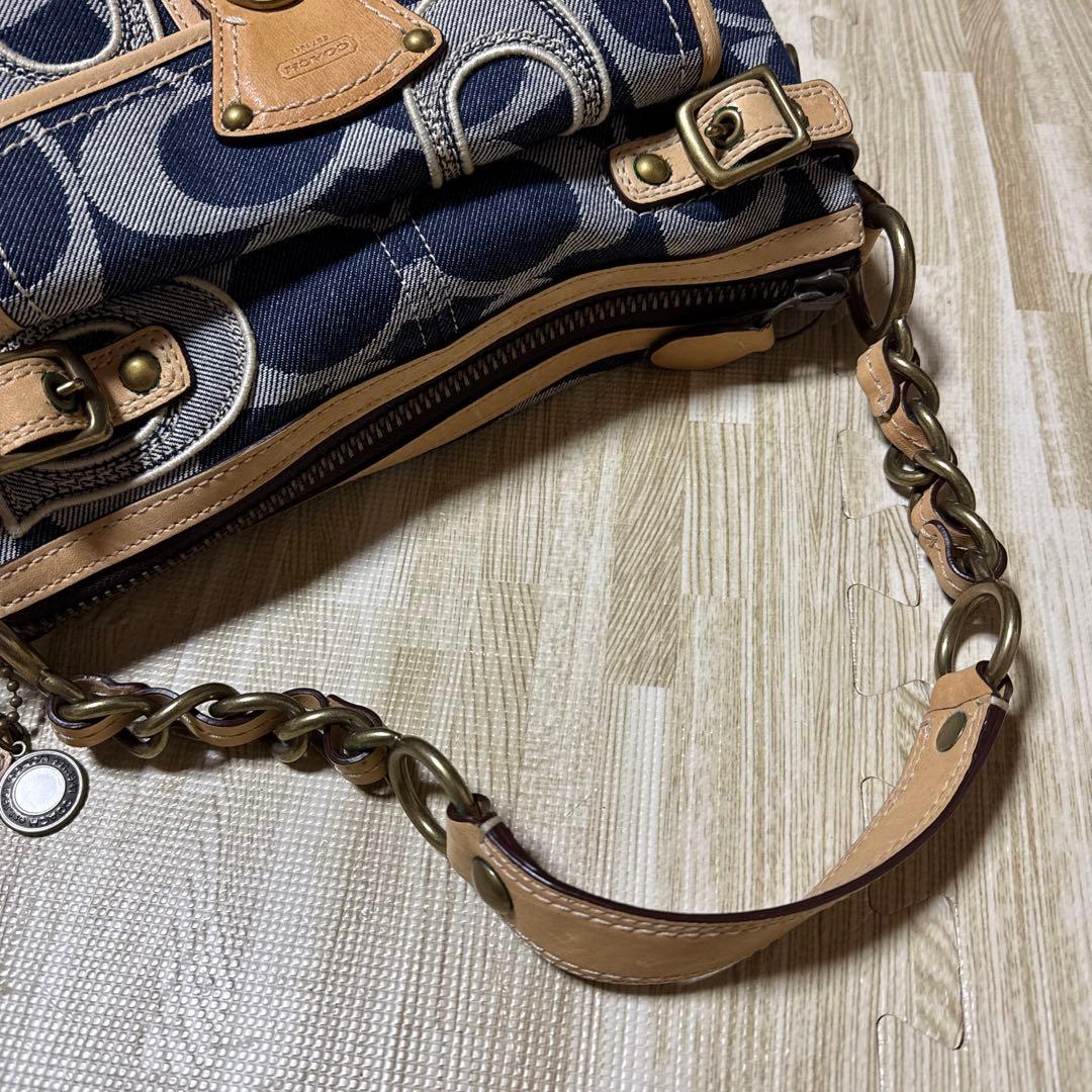 【超美品】COACHコーチ デニムバッグ　ハンドバッグ ヴィンテージ◇希少品◇
