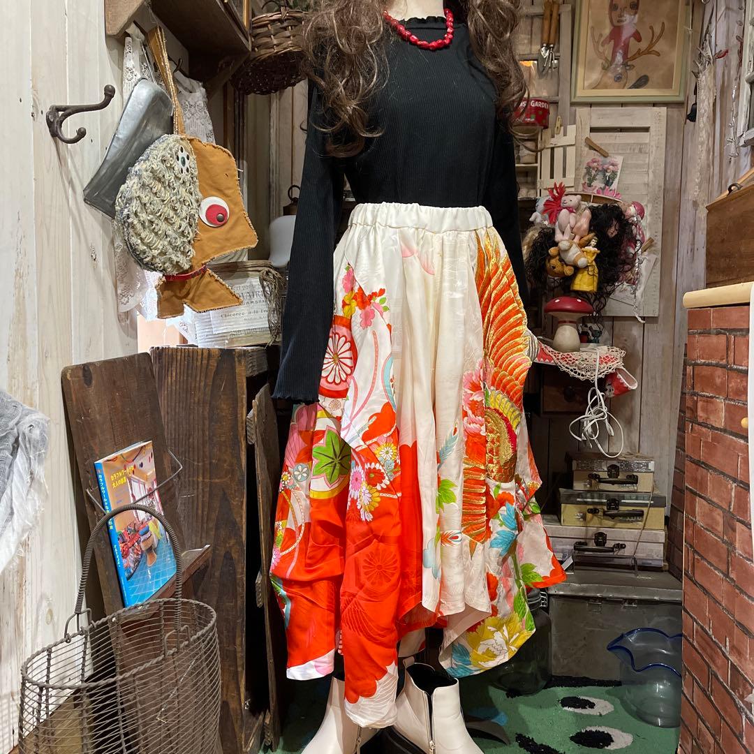 レオさま❣️ 専用子供着物リメイク 変形ワイドパンツ