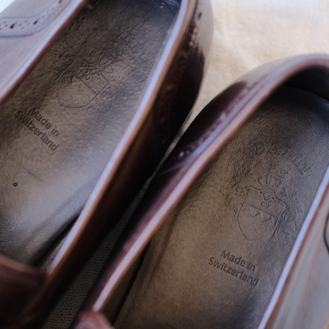 BALLYバリー パンチドキャップダブルモンクFIORIO茶85E