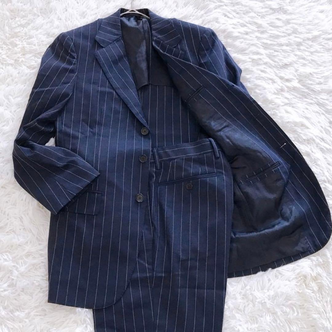 高級✨SOVEREIGN ユナイテッドアローズ スーツ ストライプ ネイビー