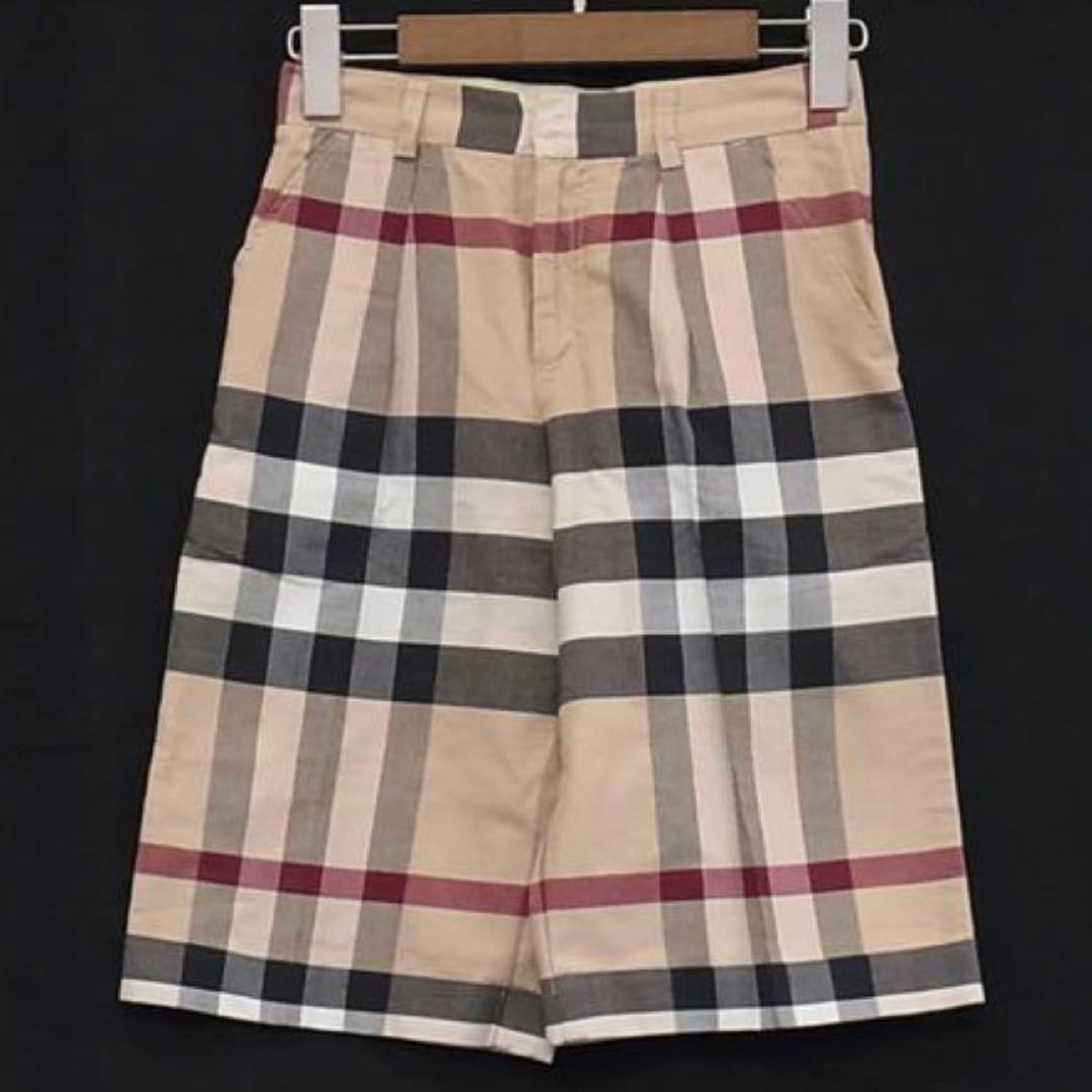美品★BURBERRY バーバリー ノバチェック コットン100% ハーフパンツ