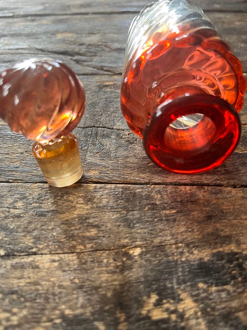 評価1000記念SALE⏬ オールドバカラ❷バンブー　パフュームボトル　レッド