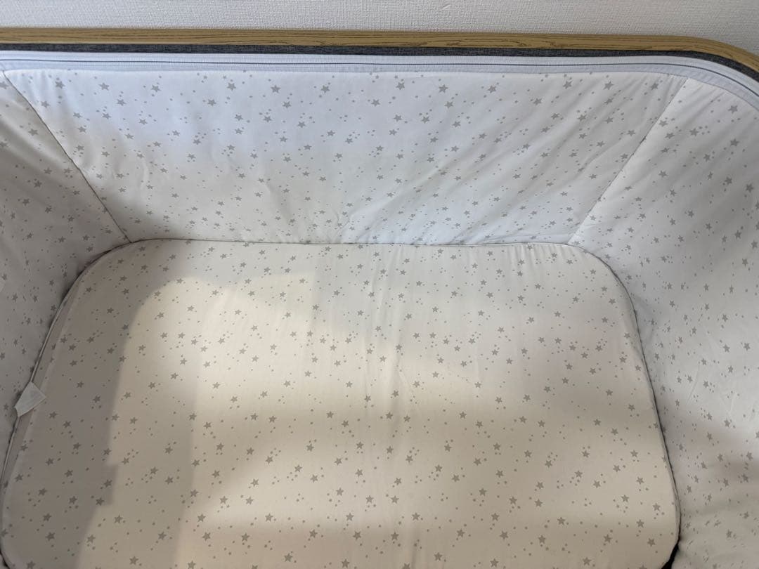 hzdmj 折りたたみ式ベビーベッド グレー