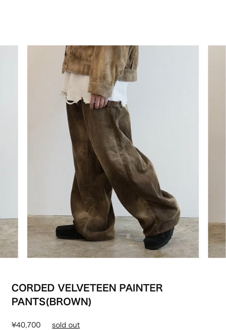 アンセルム　CORDED VELVETEEN PAINTER PANTS