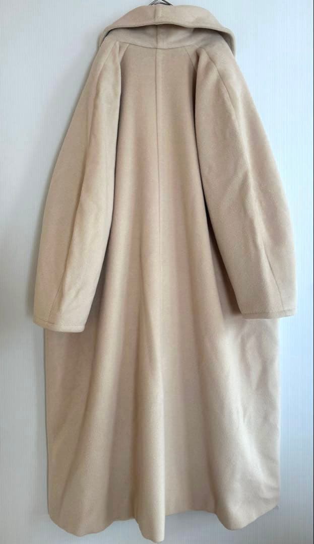 277美品マックスマーラ白タグ上質ウールカシミア上品ロングコートベージュ