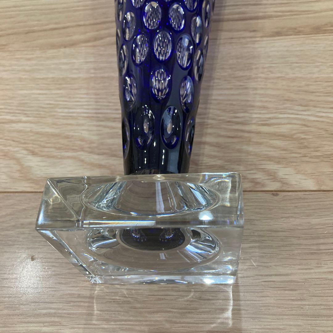 ELBE crystal コバルトブルー 花瓶　希少