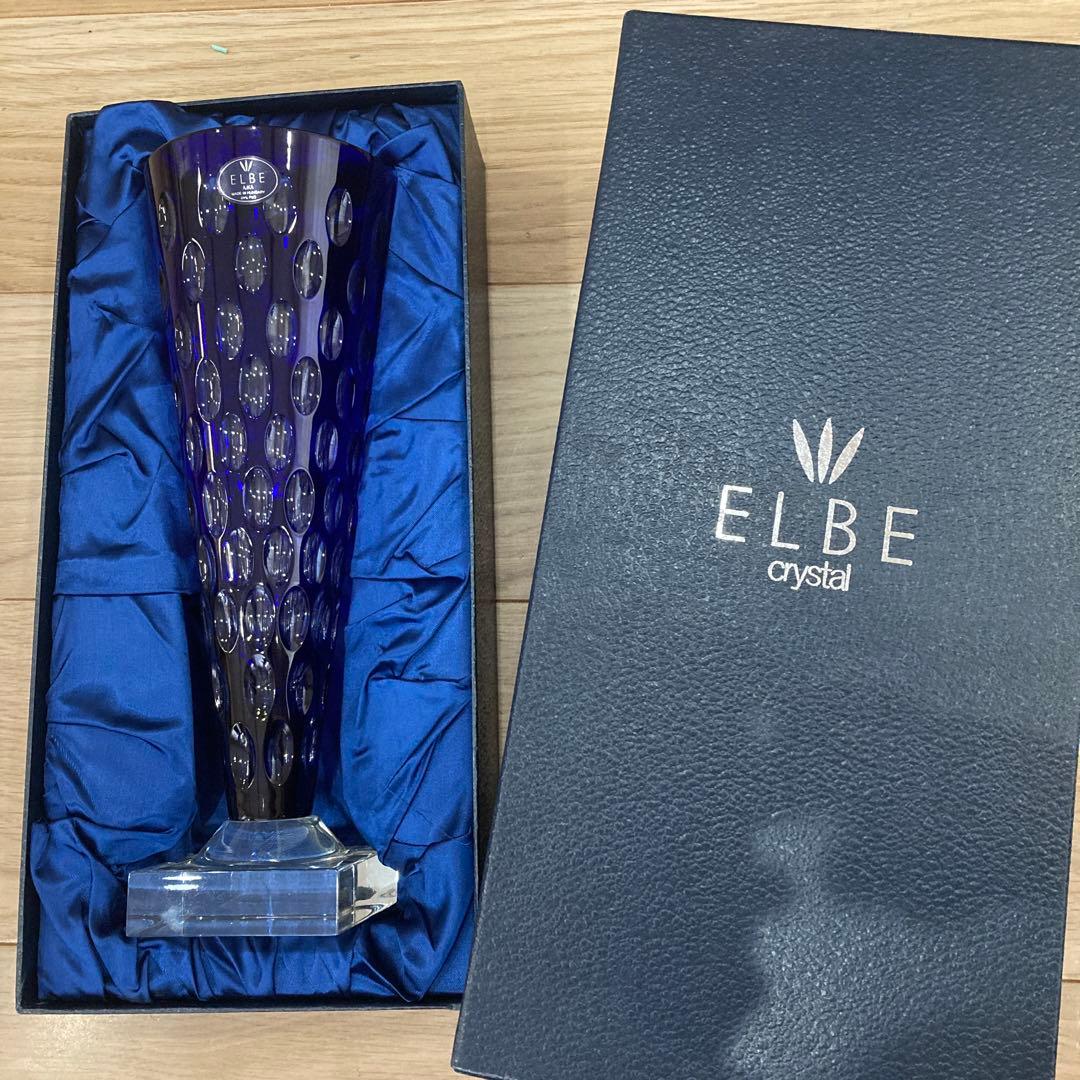 ELBE crystal コバルトブルー 花瓶　希少