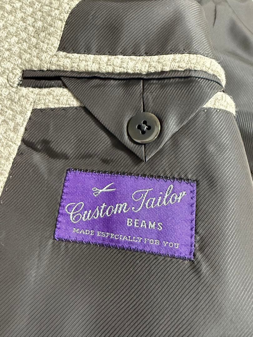 ビームス 金ボタンダブルジャケット 最高級DRAPERS生地 ベージュ