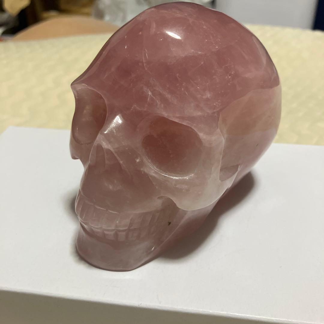 (激レア)ローズクォーツスカル　髑髏　恋愛運　ラッキー　ストーン　魔除け