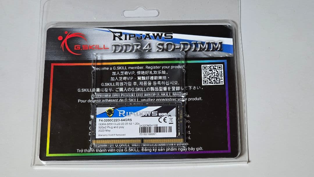 G.SKILL Ripjaws DDR4-3200 32GB×1