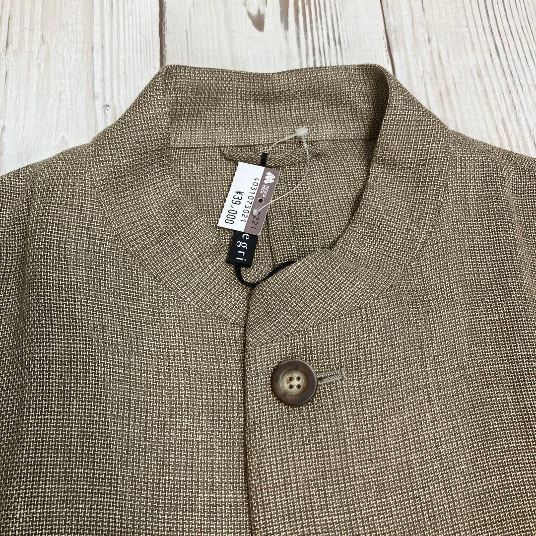 ポセイドン様 【新品】allegri ＊リネン混 スタンドカラー パッチポケット