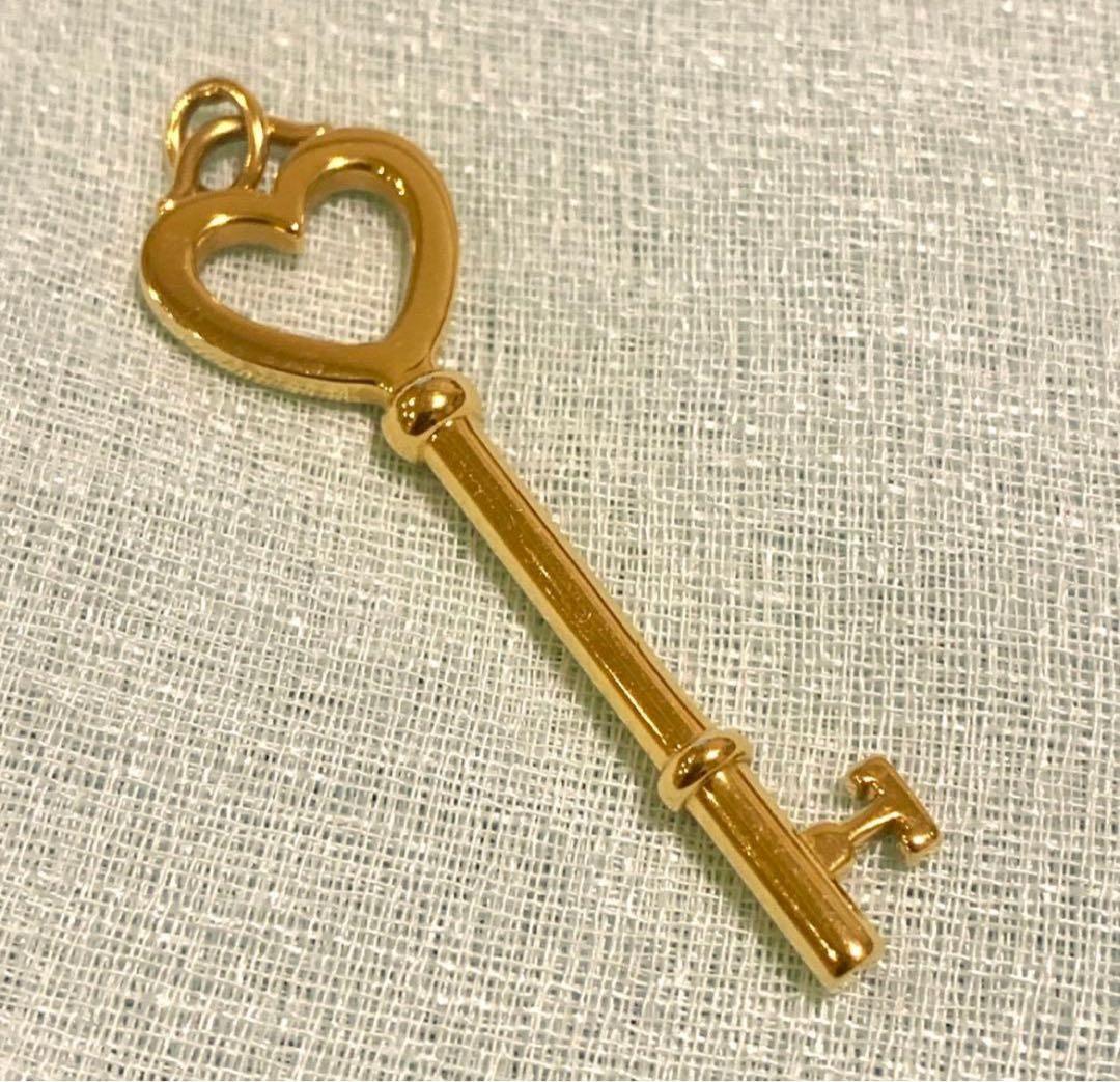 Tiffany ✨イエローゴールド✨希少なラージハートキーチャーム✨金無垢