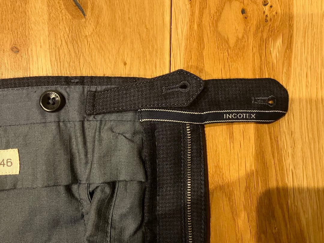 超美品！INCOTEX 1NT035 S100's SLIMFITウールパンツ