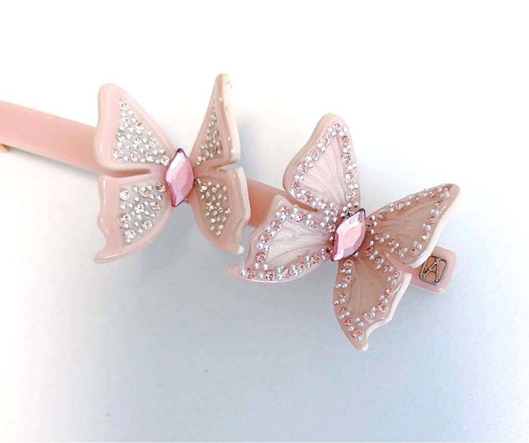 アレクサンドルドゥパリ　ロングバレッタ　ピンク　バタフライ　スワロフスキー　希少