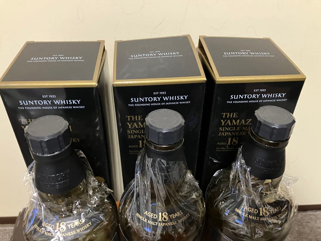 空瓶空き瓶箱山崎 18年 シングルモルトウイスキー 3本セット