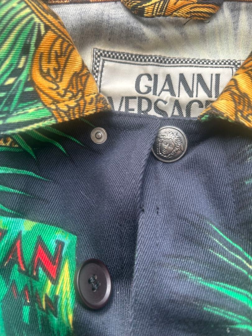 ジャングル　ターザン　柄 シャツ　 ジャケット　Versace ヴェルサーチ