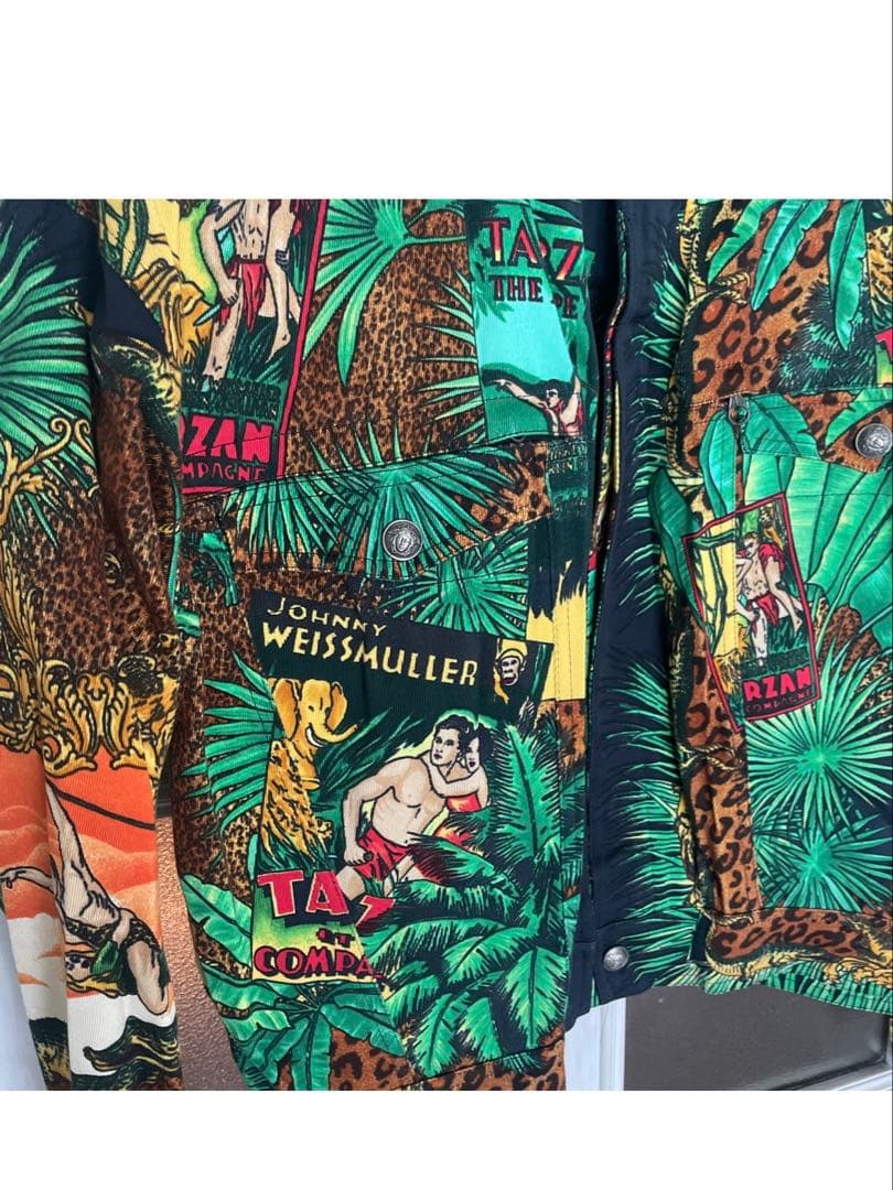 ジャングル　ターザン　柄 シャツ　 ジャケット　Versace ヴェルサーチ