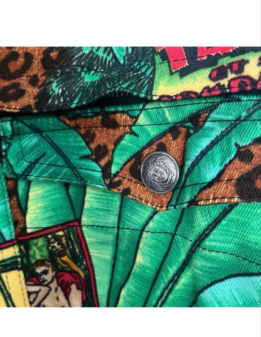 ジャングル　ターザン　柄 シャツ　 ジャケット　Versace ヴェルサーチ