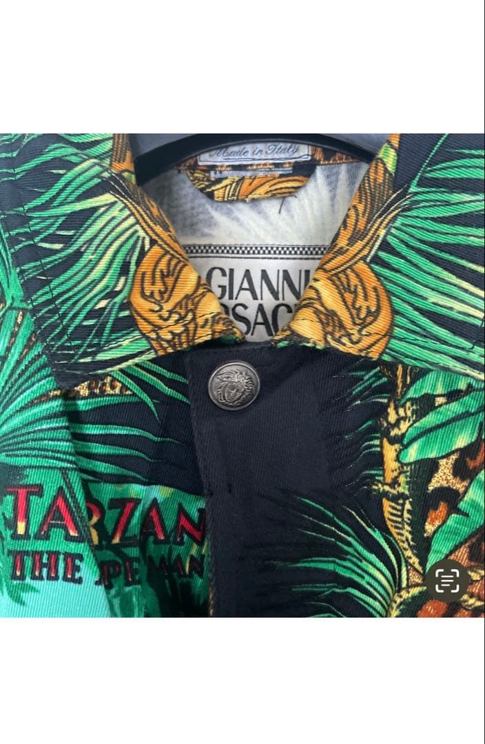 ジャングル　ターザン　柄 シャツ　 ジャケット　Versace ヴェルサーチ