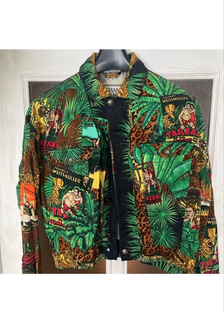 ジャングル　ターザン　柄 シャツ　 ジャケット　Versace ヴェルサーチ
