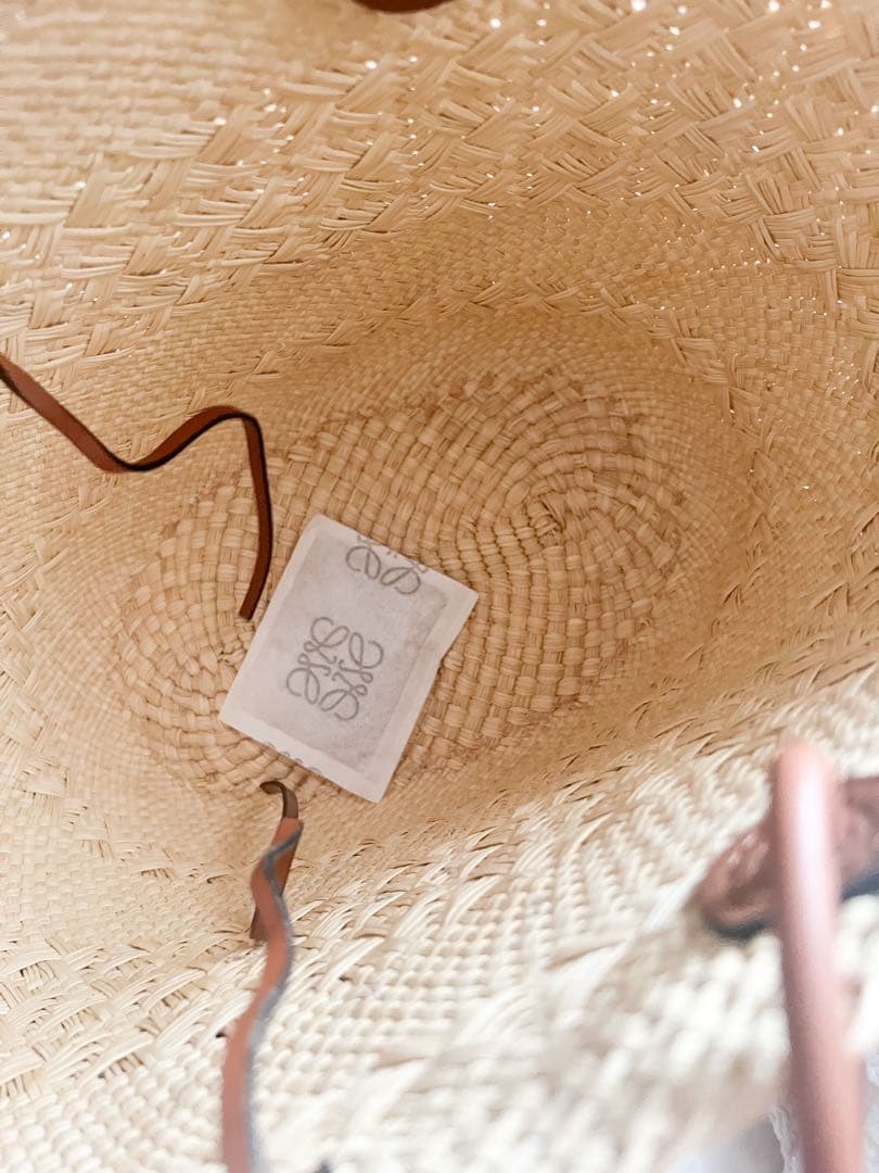 LOEWE / ロエベ アナグラムバスケットバッグ　ミディアム　ナチュラル/タン