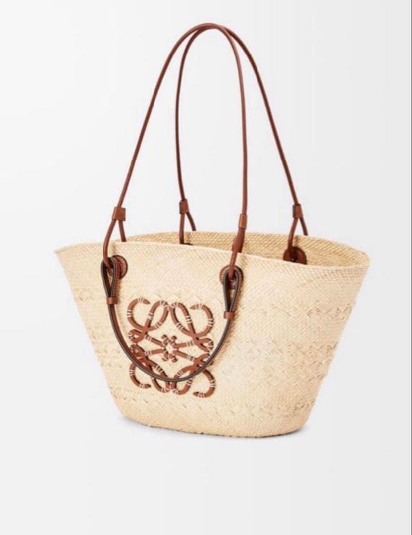 LOEWE / ロエベ アナグラムバスケットバッグ　ミディアム　ナチュラル/タン