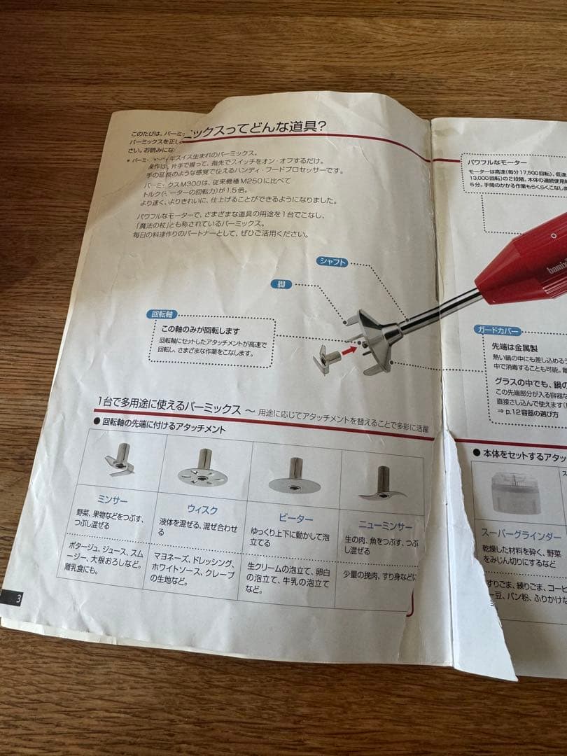 【動作確認済】bamix バーミックス M300 ベーシック レッド