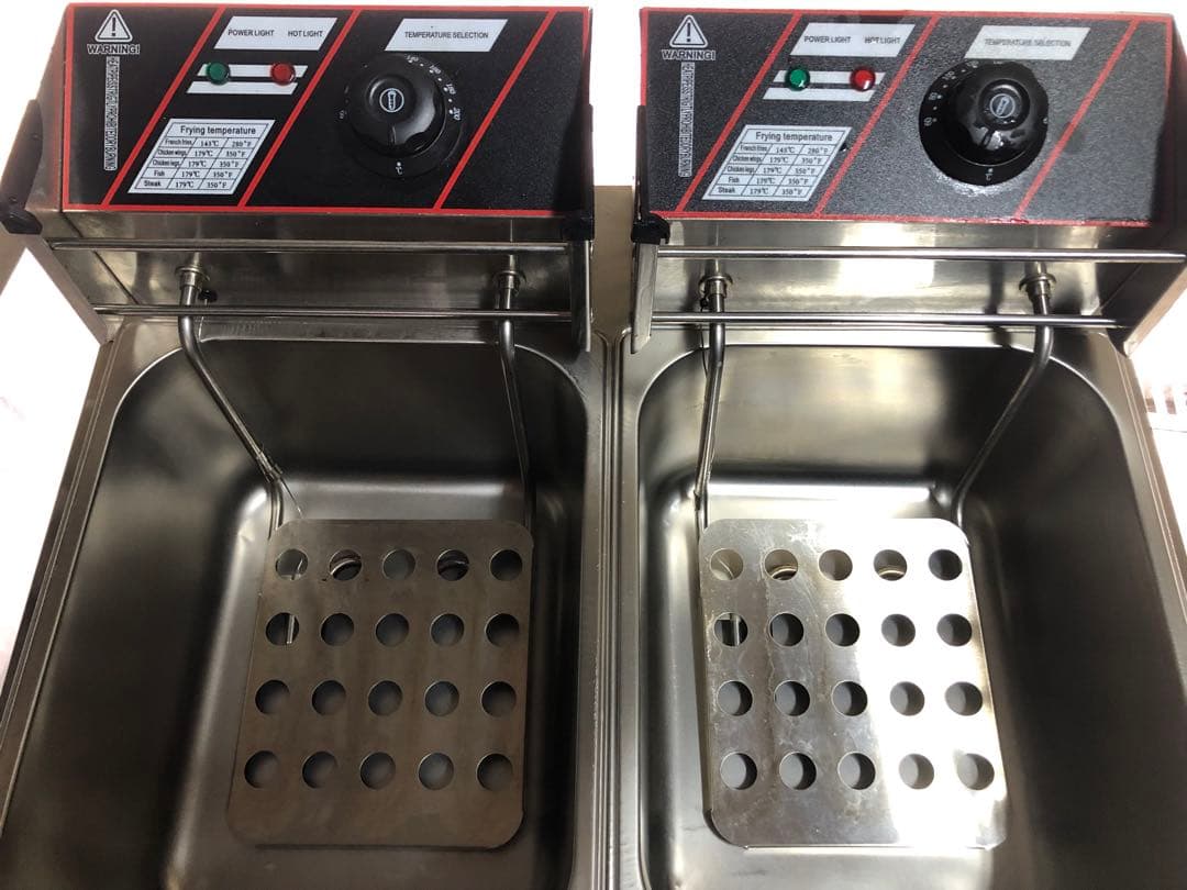 卓上電気フライヤー　2槽式　100V×2 6L×2