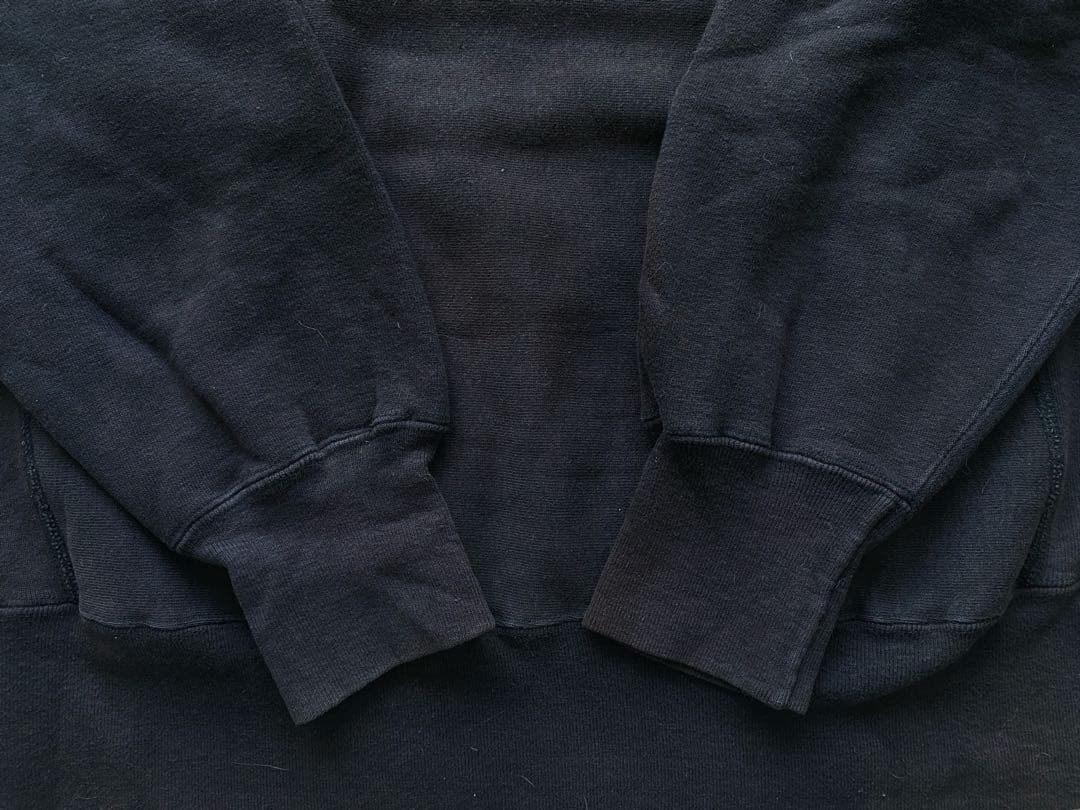 激レア80s USA製 リバースウィーブ ブラック 黒 IOWA 完全目無し