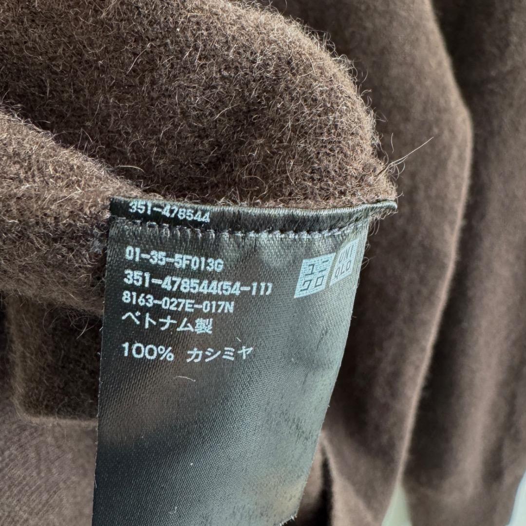 着用1回 25AW UNIQLO カシミヤタートルネックセーター ブラウン M