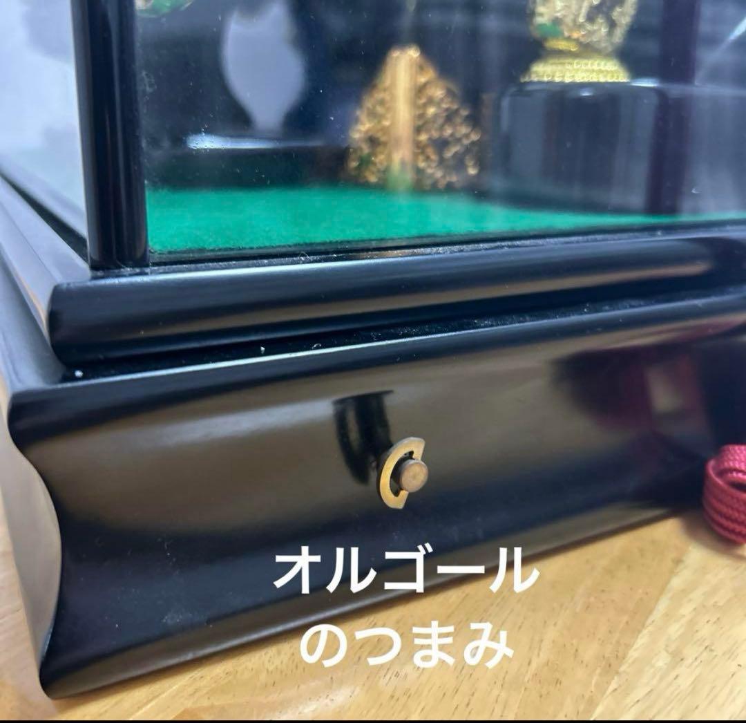 超美品　五月人形　久月　ケース入り　刀　弓　兜　大将　オルゴール付き