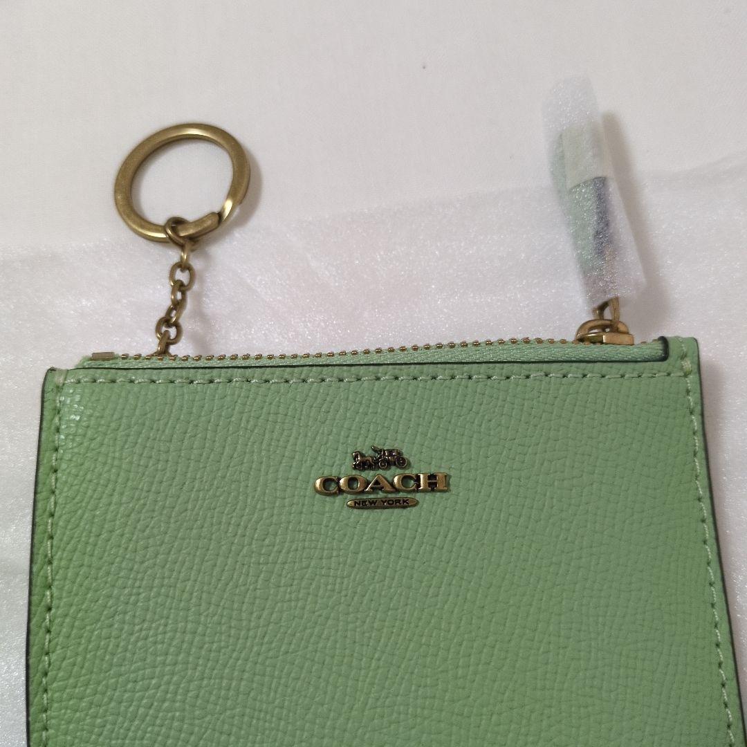 COACH カードケース　ミニスキニー　ミントグリーン