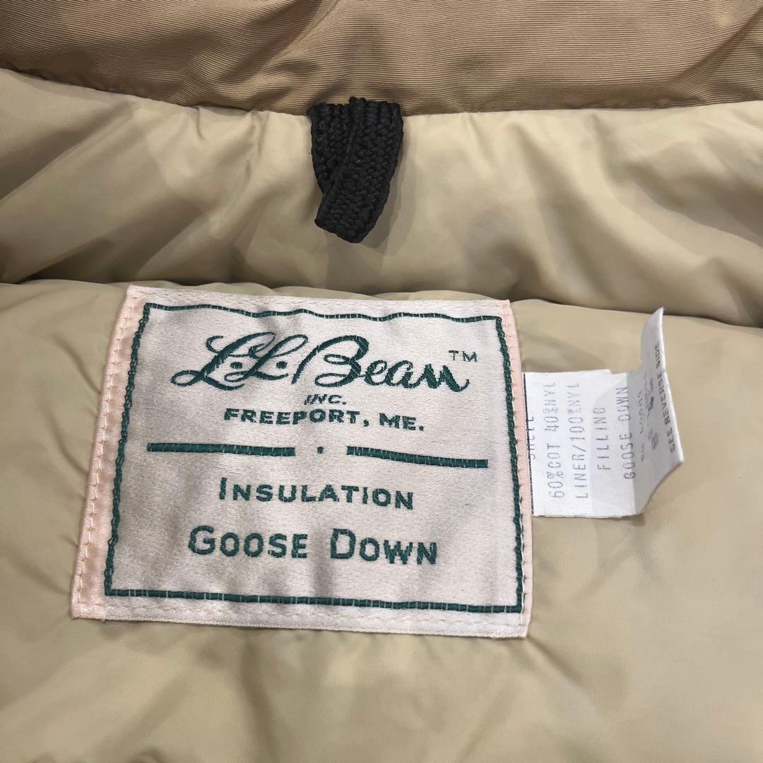 70s 縦型ポケット USA製 L.L.Bean ダウンベスト ベージュL