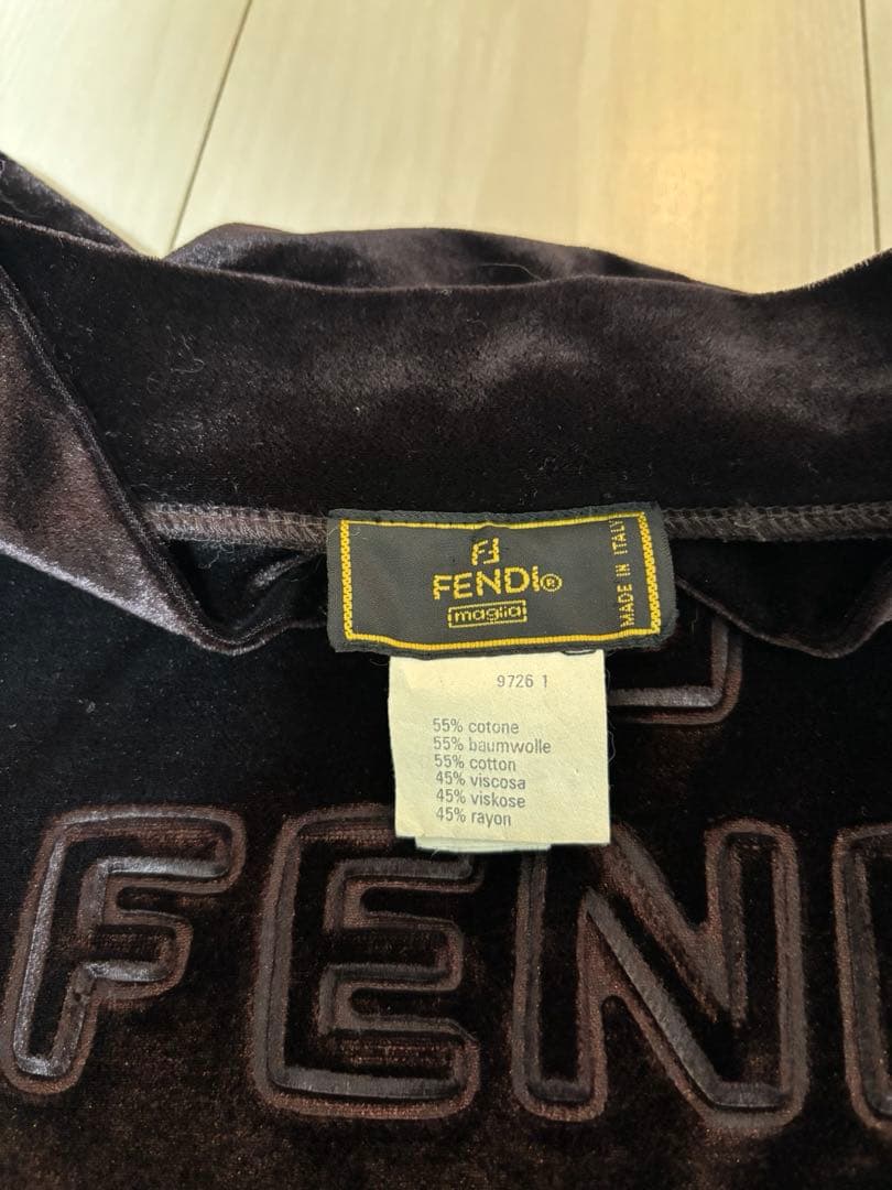 FENDI ヴィンテージ FFロゴ ベロアハイネック カットソー