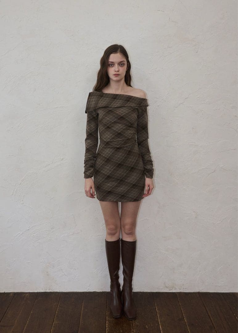 yilon イロン ONE-SHOULDER CHECK MINI OP