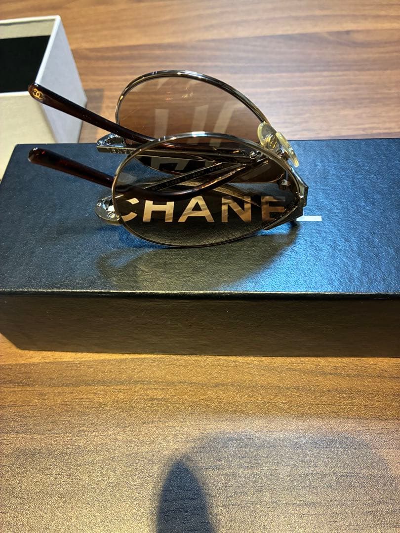 【レア】シャネル CHANEL 折り畳み式サングラス 4123-Q 金属製