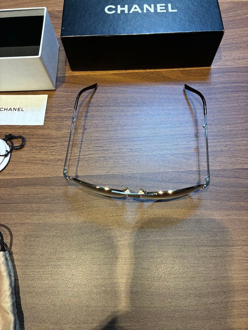 【レア】シャネル CHANEL 折り畳み式サングラス 4123-Q 金属製